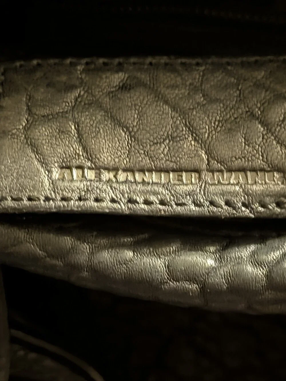 Alexander Wang Black Men's Textured Leather Carry Bag